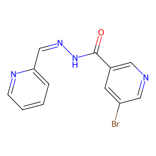 (Z)-5-bromo-N'-(pyridin-2-ylmethylene)nicotinohydrazide structure