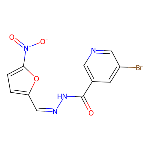 (Z)-5-bromo-N'-((5-nitrofuran-2-yl)methylene)nicotinohydrazide structure