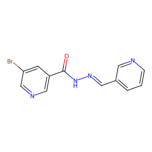 5-bromo-N'-[(E)-pyridin-3-ylmethylidene]pyridine-3-carbohydrazide structure
