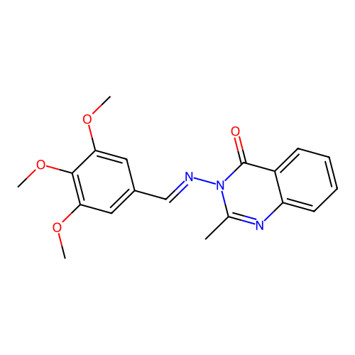2-methyl-3-[(3,4,5-trimethoxybenzylidene)amino]-4(3H)-quinazolinone structure