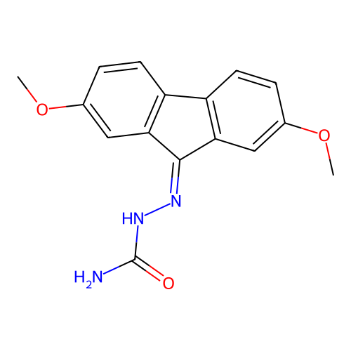 2-(2,7-dimethoxy-9H-fluoren-9-ylidene)hydrazinecarboxamide structure
