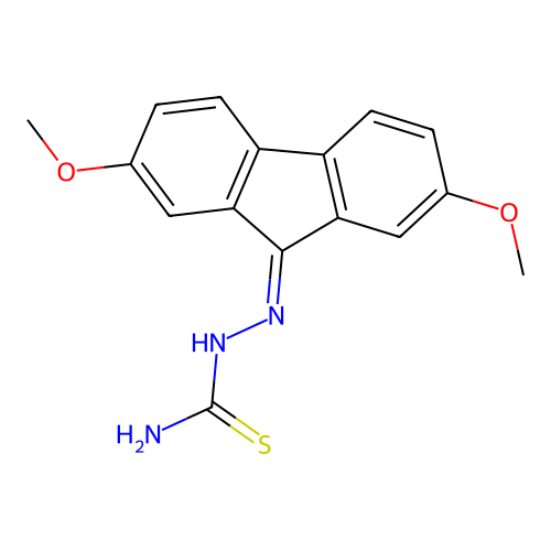 2-(2,7-dimethoxy-9H-fluoren-9-ylidene)hydrazinecarbothioamide structure