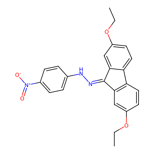 1-(2,7-diethoxy-9H-fluoren-9-ylidene)-2-(4-nitrophenyl)hydrazine structure