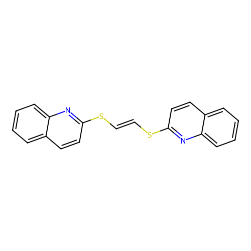 (E)-1,2-bis(quinolin-2-ylthio)ethene structure