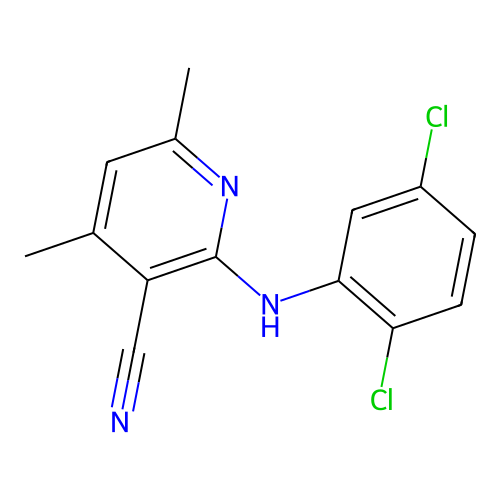 2-[(2,5-Dichlorophenyl)amino]-4,6-dimethylpyridine-3-carbonitrile structure