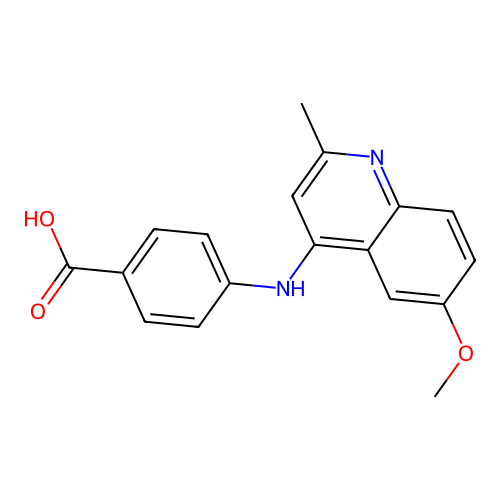 4-[(6-Methoxy-2-methylquinolin-4-yl)amino]benzoic acid structure