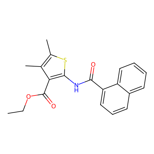 Ethyl 4,5-dimethyl-2-(naphthylcarbonylamino)thiophene-3-carboxylate structure