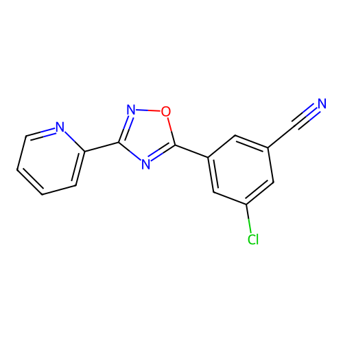 3-(Pyridin-2-yl)-5-(3-chloro-5-cyanophenyl)-1,2,4-oxadiazole structure