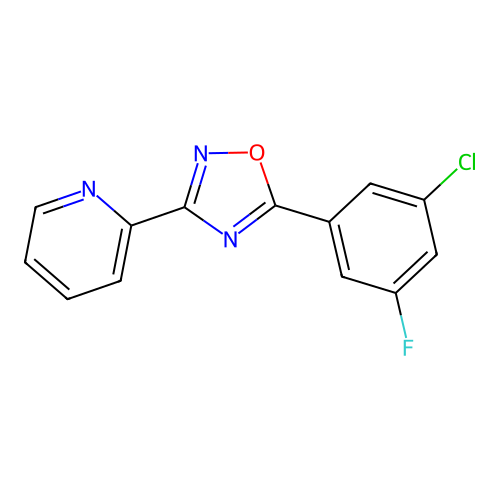 2-[5-(3-Chloro-5-fluorophenyl)-1,2,4-oxadiazol-3-yl]pyridine structure