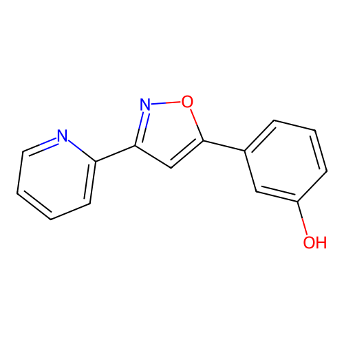 5-(3-Hydroxyphenyl)-3-(pyridin-2-yl)-1,2-oxazole structure