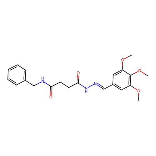 N-benzyl-4-oxo-4-[2-(3,4,5-trimethoxybenzylidene)hydrazino]butanamide structure