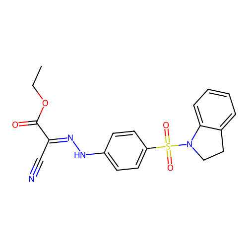 ethyl cyano{[4-(2,3-dihydro-1H-indol-1-ylsulfonyl)phenyl]hydrazono}acetate structure