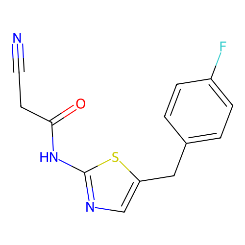 2-Cyano-n-(5-(4-fluorobenzyl)thiazol-2-yl)acetamide structure