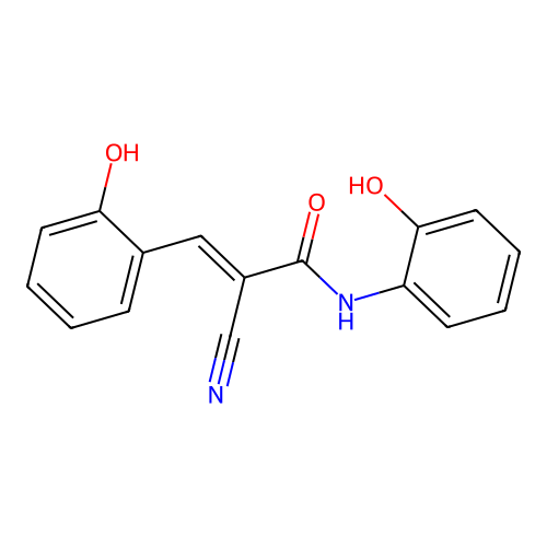 (2E)-2-cyano-N,3-bis(2-hydroxyphenyl)prop-2-enamide structure
