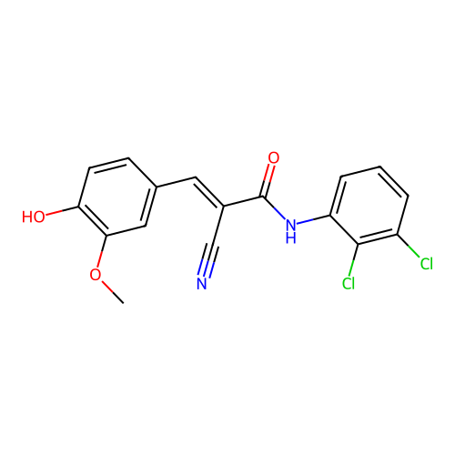 2-cyano-N-(2,3-dichlorophenyl)-3-(4-hydroxy-3-methoxyphenyl)prop-2-enamide structure