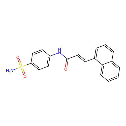 (2E)-3-naphthyl-N-(4-sulfamoylphenyl)prop-2-enamide structure