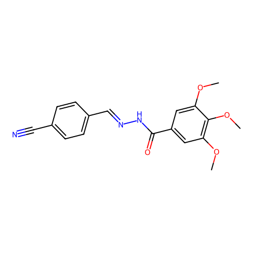 N'-(4-cyanobenzylidene)-3,4,5-trimethoxybenzohydrazide structure