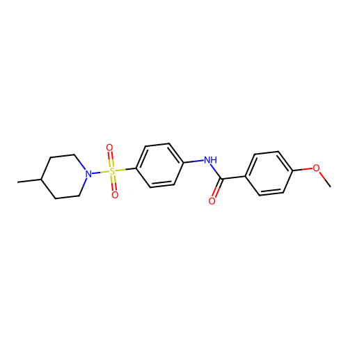 4-methoxy-N-{4-[(4-methyl-1-piperidinyl)sulfonyl]phenyl}benzamide structure