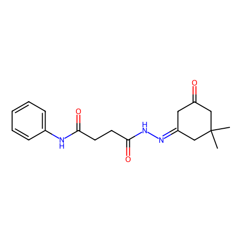 4-[2-(3,3-dimethyl-5-oxocyclohexylidene)hydrazino]-4-oxo-N-phenylbutanamide structure