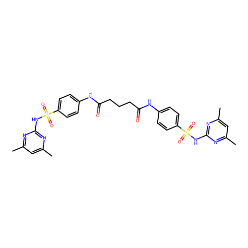 N,N'-bis[4-[(4,6-dimethylpyrimidin-2-yl)sulfamoyl]phenyl]pentanediamide structure