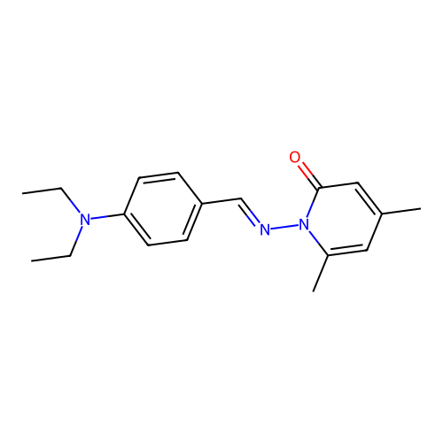 1-[(E)-[4-(diethylamino)phenyl]methylideneamino]-4,6-dimethylpyridin-2-one structure
