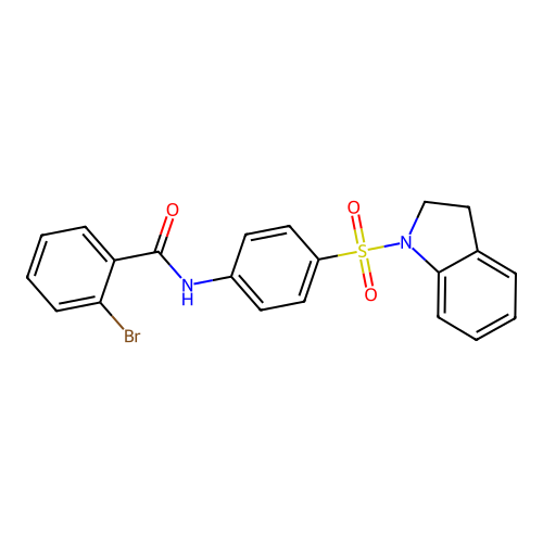 2-bromo-N-[4-(2,3-dihydro-1H-indol-1-ylsulfonyl)phenyl]benzamide structure