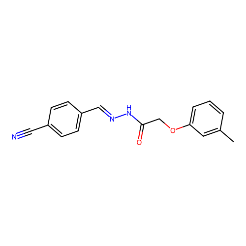 N'-(4-cyanobenzylidene)-2-(3-methylphenoxy)acetohydrazide structure