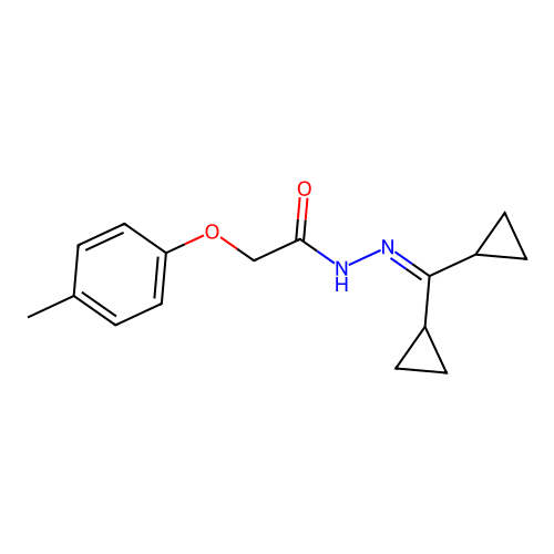 N'-(dicyclopropylmethylene)-2-(4-methylphenoxy)acetohydrazide structure