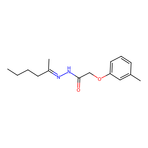 N'-(1-methylpentylidene)-2-(3-methylphenoxy)acetohydrazide structure
