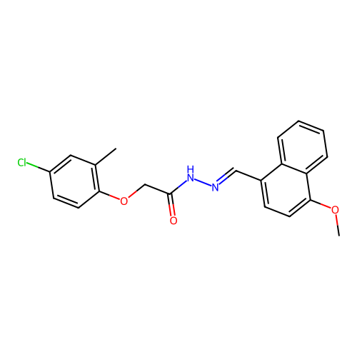 2-(4-chloro-2-methylphenoxy)-N'-[(4-methoxy-1-naphthyl)methylene]acetohydrazide structure
