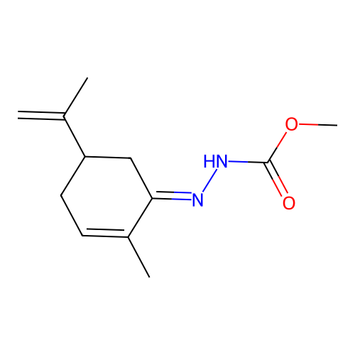 Methyl 2-(5-isopropenyl-2-methyl-2-cyclohexen-1-ylidene)hydrazinecarboxylate structure
