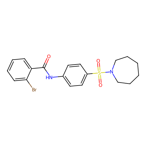 N-[4-(氮杂环庚烷-1-基磺酰基)苯基]-2-溴苯甲酰胺 structure