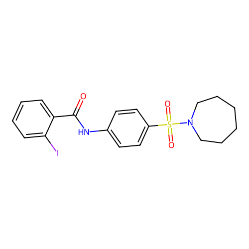 N-[4-(azepan-1-ylsulfonyl)phenyl]-2-iodobenzamide structure