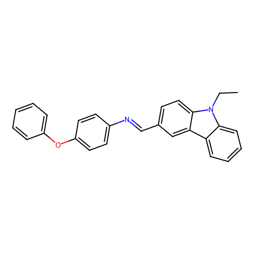 1-(9-ethylcarbazol-3-yl)-N-(4-phenoxyphenyl)methanimine structure
