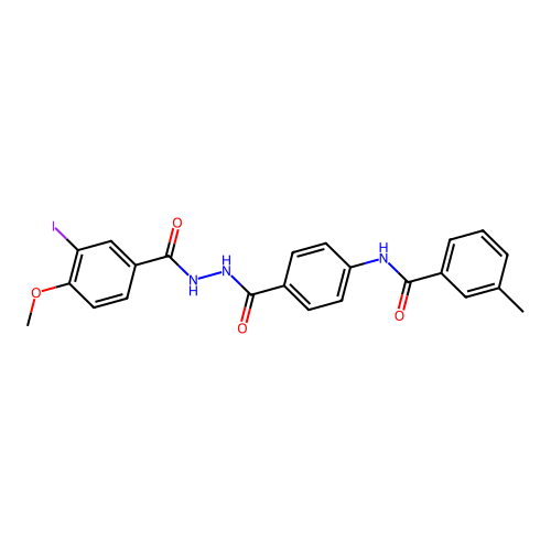 N-(4-{[2-(3-iodo-4-methoxybenzoyl)hydrazino]carbonyl}phenyl)-3-methylbenzamide structure