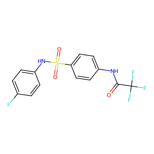 2,2,2-trifluoro-N-(4-{[(4-fluorophenyl)amino]sulfonyl}phenyl)acetamide structure