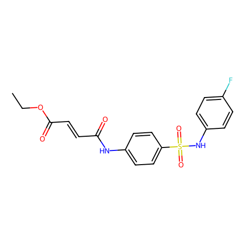 Ethyl 4-{4-[(4-fluoroanilino)sulfonyl]anilino}-4-oxo-2-butenoate structure