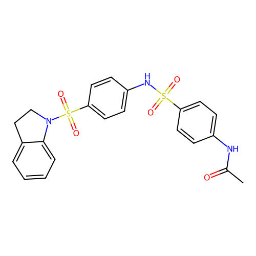 N-(4-{[4-(2,3-dihydro-1H-indol-1-ylsulfonyl)phenyl]sulfamoyl}phenyl)acetamide structure