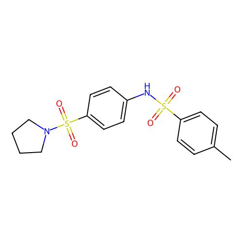 4-methyl-N-[4-(1-pyrrolidinylsulfonyl)phenyl]benzenesulfonamide structure