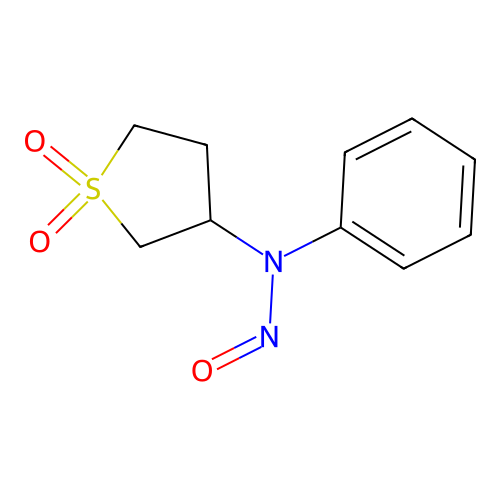 N-(1,1-dioxothiolan-3-yl)-N-phenylnitrous amide structure