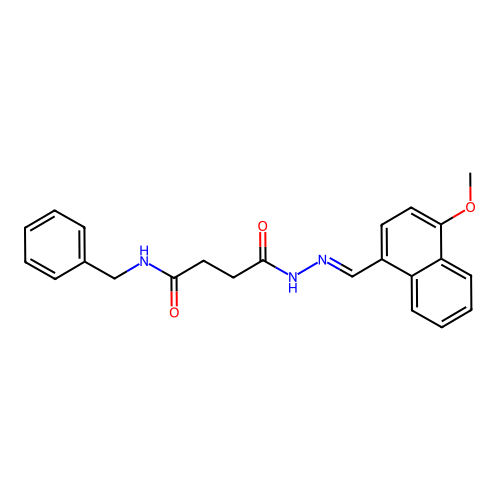 N-benzyl-4-{2-[(4-methoxy-1-naphthyl)methylene]hydrazino}-4-oxobutanamide structure