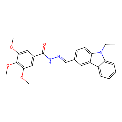 N'-[(9-ethyl-9H-carbazol-3-yl)methylene]-3,4,5-trimethoxybenzohydrazide structure