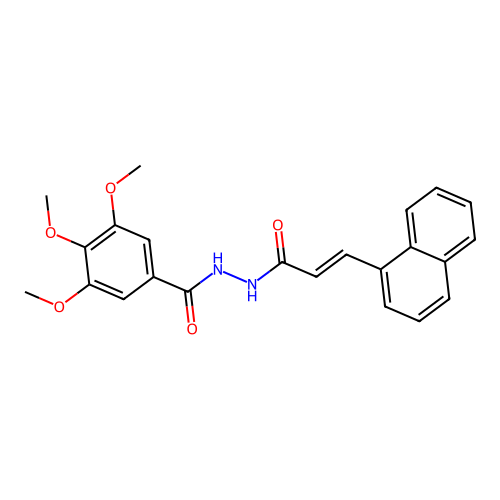 3,4,5-trimethoxy-N'-[(2E)-3-(naphthalen-1-yl)prop-2-enoyl]benzohydrazide structure