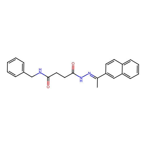 N-benzyl-4-{2-[1-(2-naphthyl)ethylidene]hydrazino}-4-oxobutanamide structure