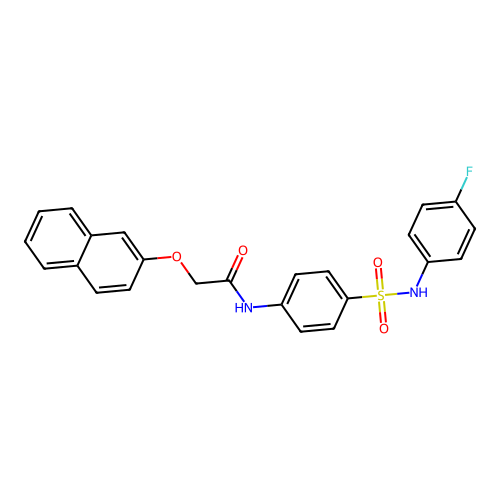 N-(4-{[(4-fluorophenyl)amino]sulfonyl}phenyl)-2-(2-naphthyloxy)acetamide structure
