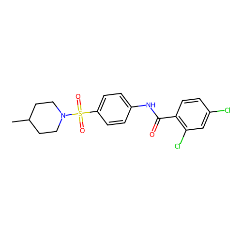 2,4-dichloro-N-{4-[(4-methyl-1-piperidinyl)sulfonyl]phenyl}benzamide structure