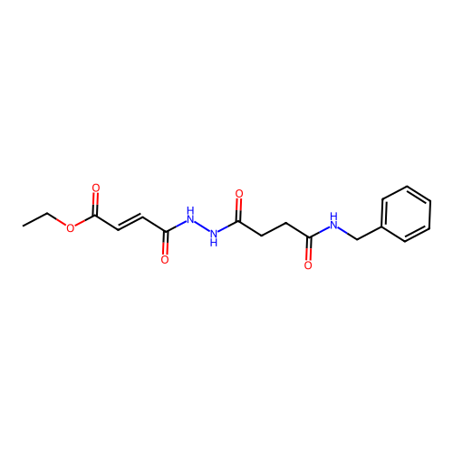 ethyl (2E)-4-{2-[4-(benzylamino)-4-oxobutanoyl]hydrazinyl}-4-oxobut-2-enoate structure