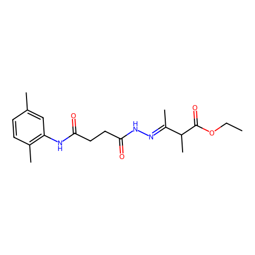 Ethyl 3-{[4-(2,5-dimethylanilino)-4-oxobutanoyl]hydrazono}-2-methylbutanoate structure
