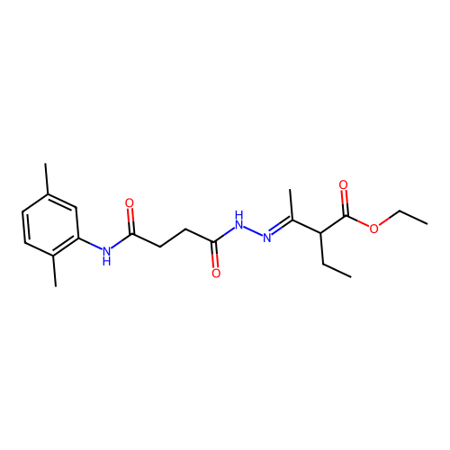 ethyl 3-({4-[(2,5-dimethylphenyl)amino]-4-oxobutanoyl}hydrazono)-2-ethylbutanoate structure
