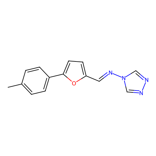 N-{(E)-[5-(4-methylphenyl)furan-2-yl]methylidene}-4H-1,2,4-triazol-4-amine structure